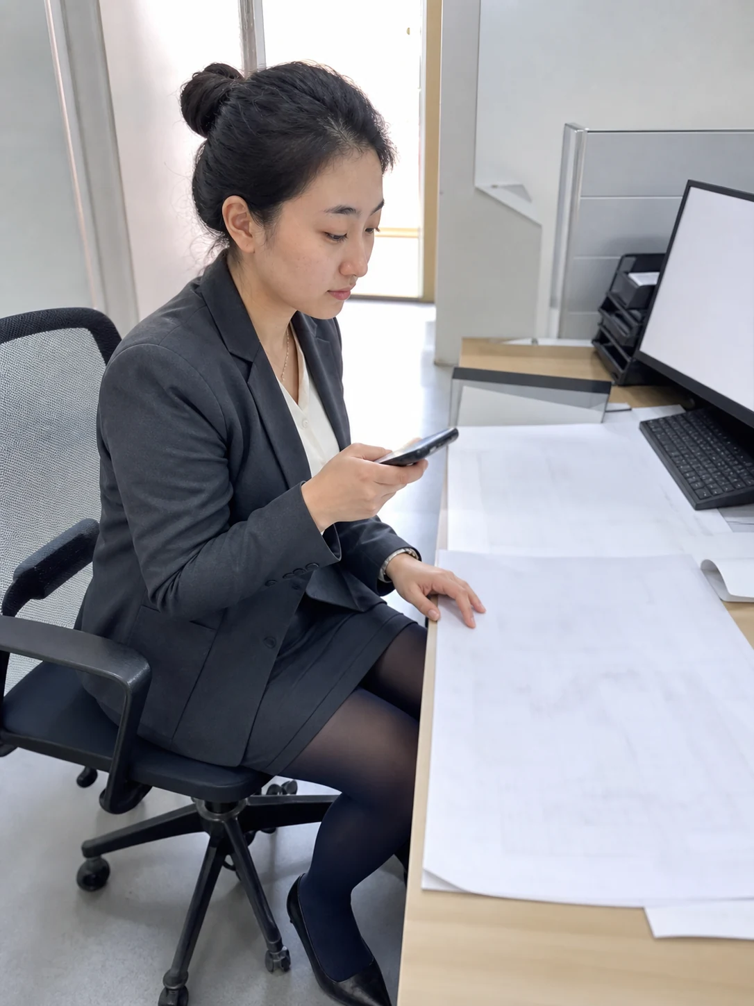 自媒体拍摄人员记录交流电机加工图纸与规格确认资料