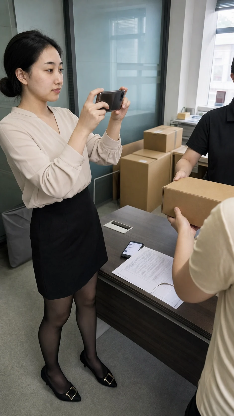 自媒体拍摄人员记录机顶盒定制装箱单与交付交接