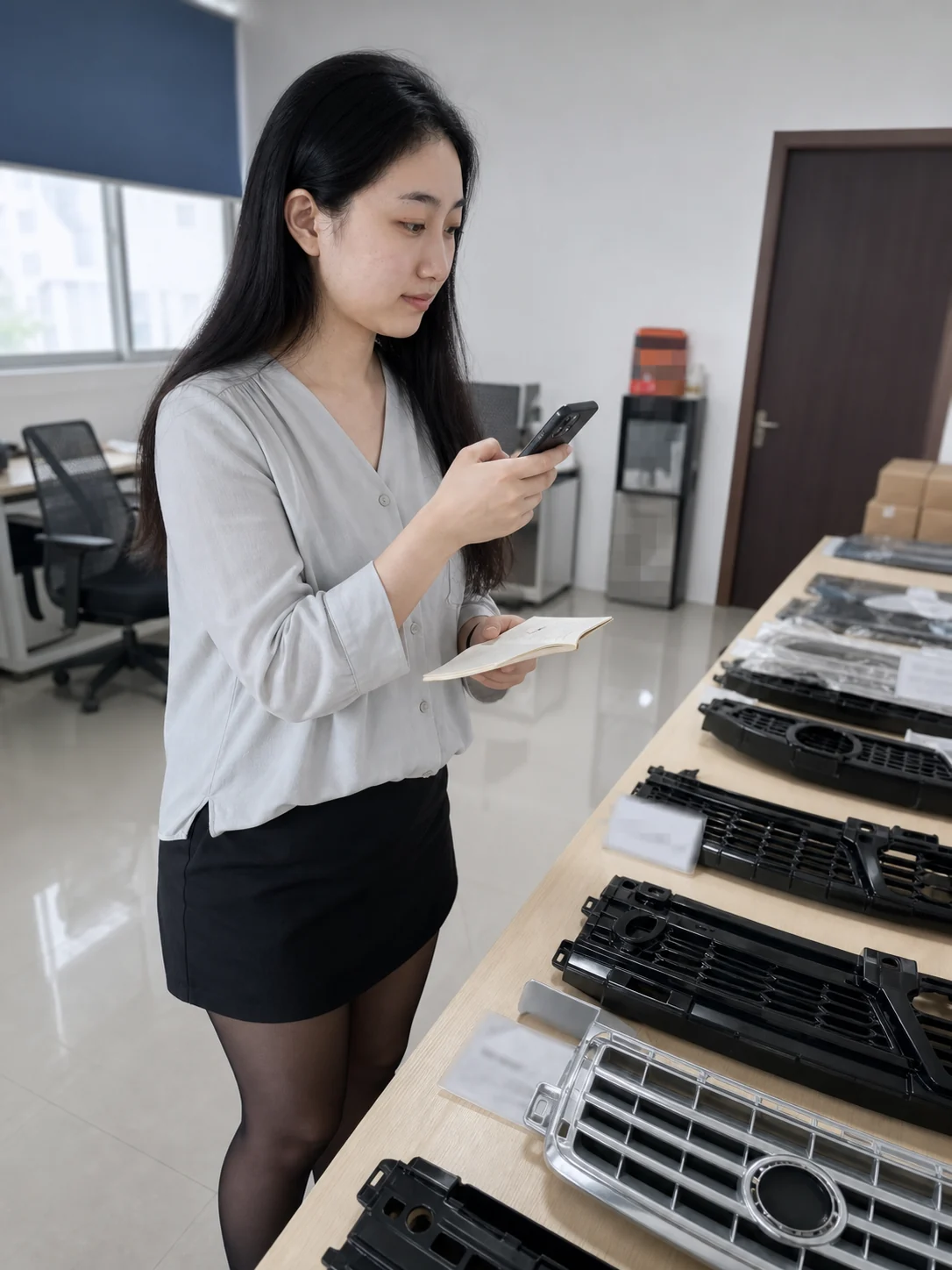 自媒体拍摄人员记录中网代工孔位与模具批次资料