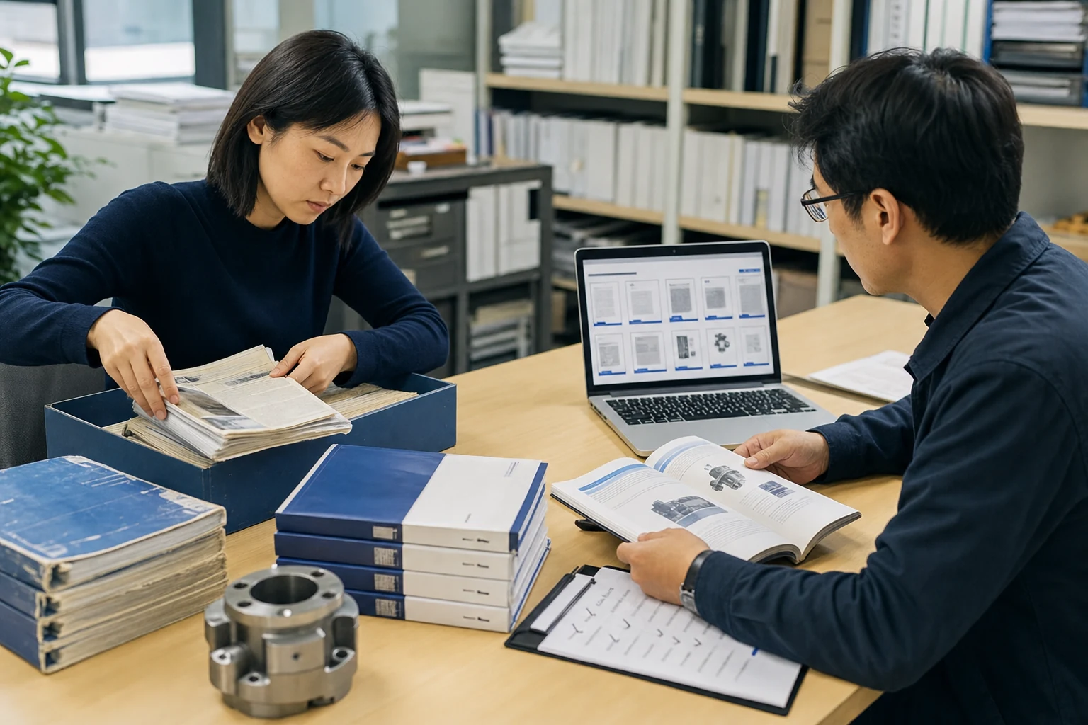 企业内容人员整理旧版和新版产品手册并核对网站下载文件