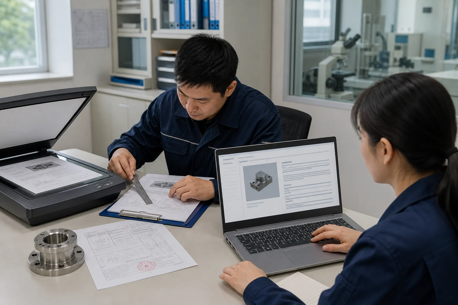 质量人员与网站编辑核对扫描检测报告并整理网页可核对文字