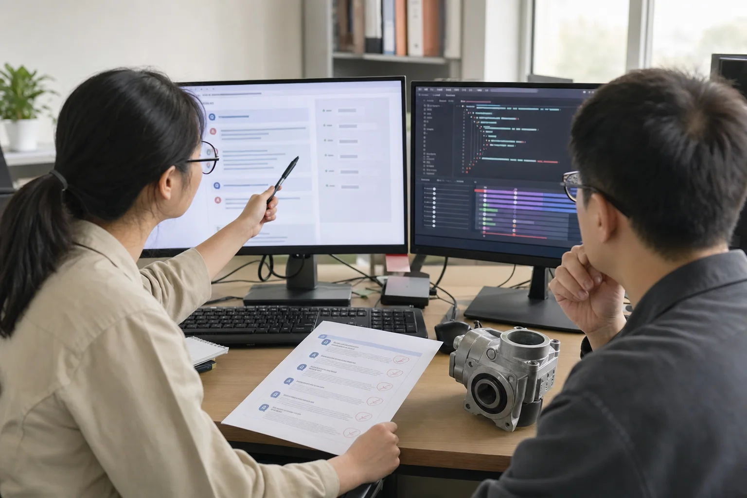 内容编辑与开发人员核对可见FAQ和JSON-LD问答数据