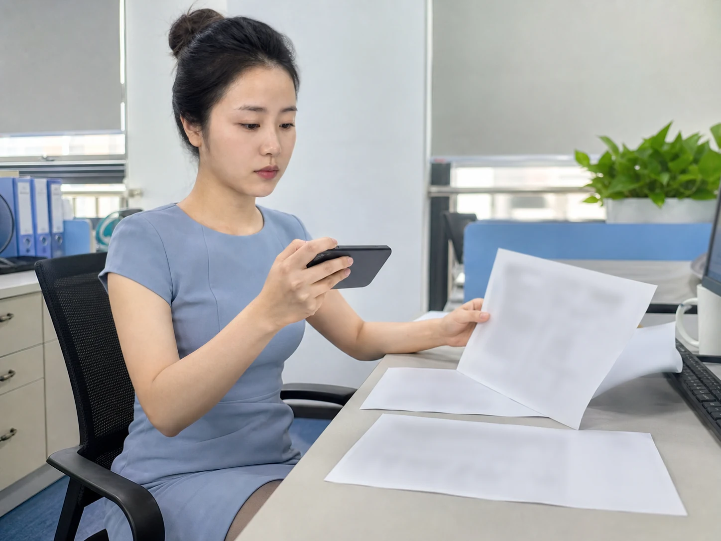 自媒体拍摄人员记录端盖加工工艺变更资料的场景示意图