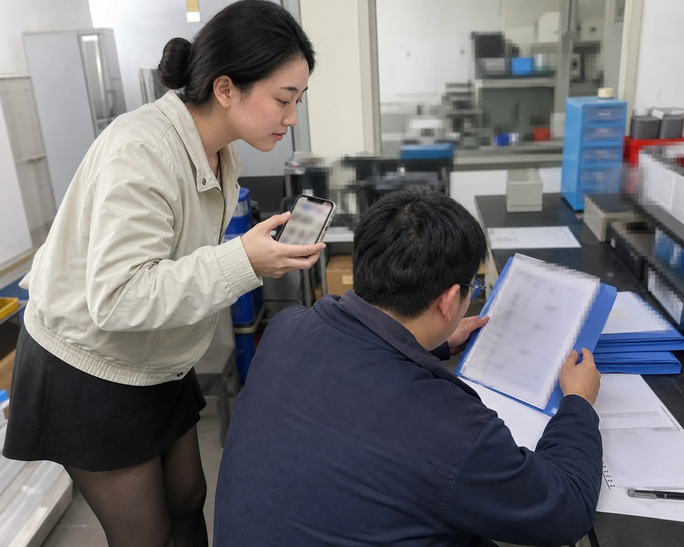 自媒体拍摄人员记录精密碳罐批次检验资料复核动作